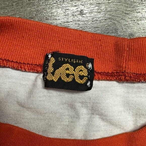 Vintage Retro Lee Pipes T-Shirt Size Small Skateboarding BMX White Orange - Picture 4 of 6